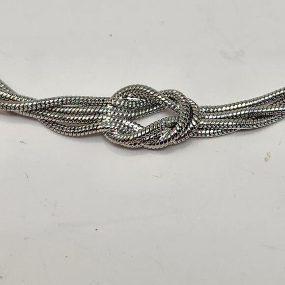Banana Republic Knot Multi Chain Bracelet Silver Tone Adjustable Casual Everyday - Picture 3 of 4